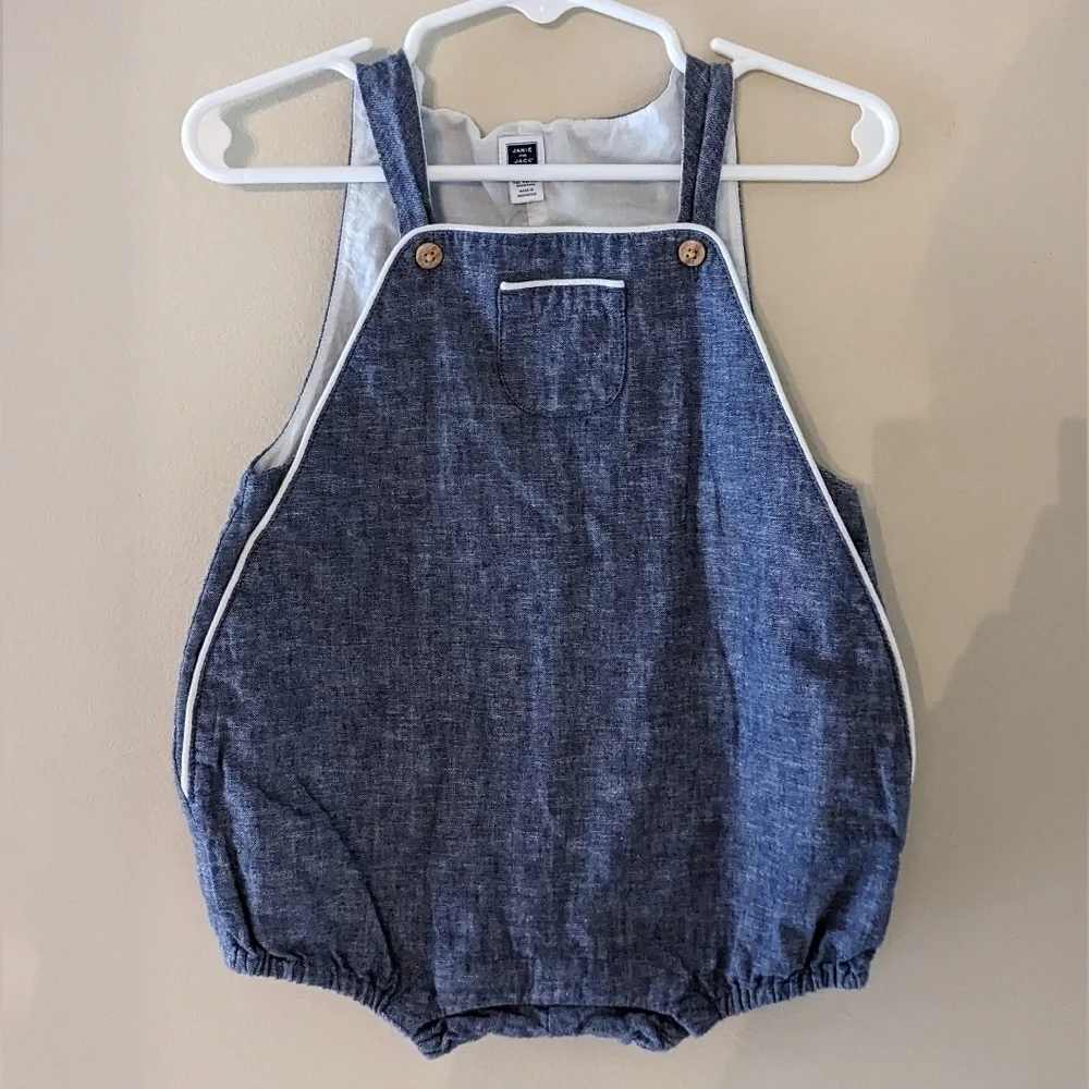 Janie & Jack | Piped Chambray Shortall - Picture 3 of 3